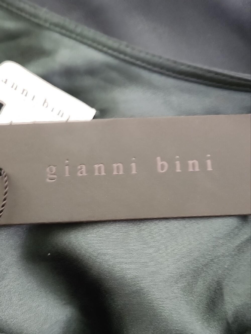 NWT Gianni Bini Peyton Ruched Satin Cowl Halter Dress Hunter Green - Picture 12 of 13